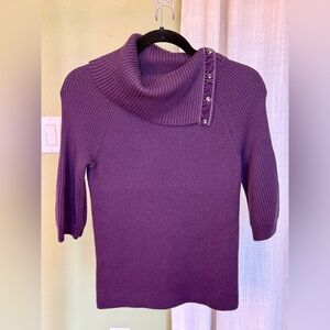 🌸Ann Taylor pre-owned Plum Cowl Neck Sweater. Size S Petite